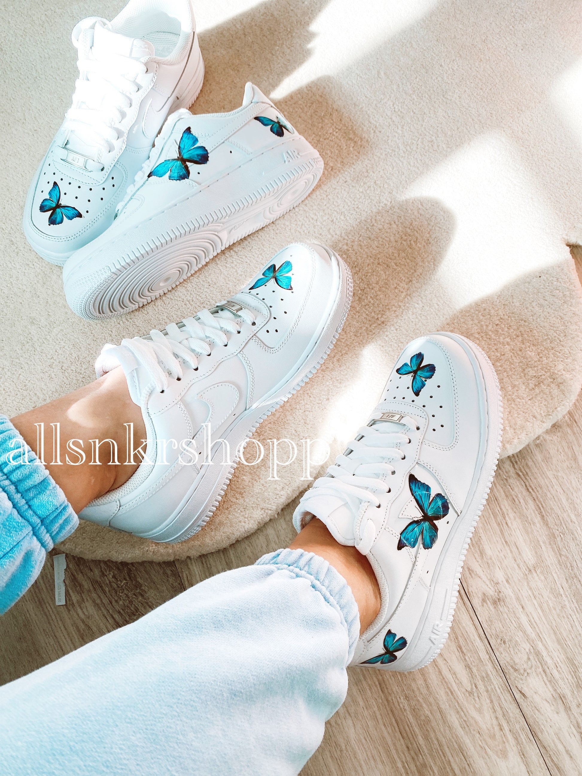 custom nike air force butterfly